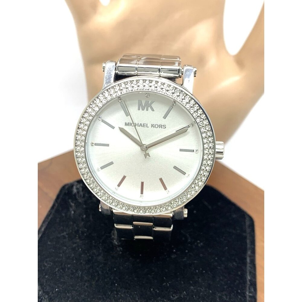 Michael Kors Women's Watch MK7347 Corey Quartz Gemmed Silver Stainless Steel